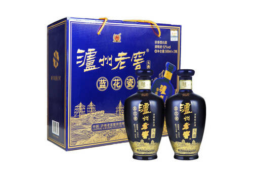 52度泸州老窖蓝花瓷头曲浓香型白酒升级版500mlx2瓶礼盒装价格多少钱？