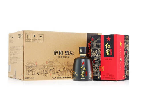 52度北京红星百年醇和黑坛浓香型白酒6瓶整箱价格？