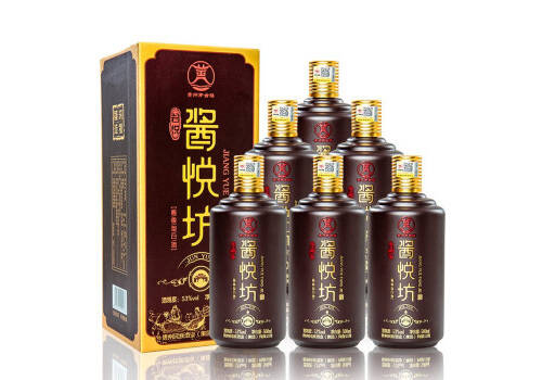 53度贵州茅台镇酱悦坊君悦酱香型白酒褐色6瓶整箱市场价多少钱？