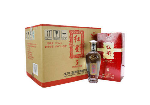 52度北京红星将军窖小将5年浓香型二锅头酒6瓶整箱价格？