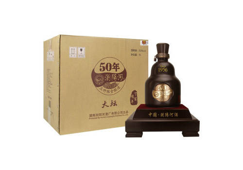 52度浏阳河50年大坛装白酒3000mlx2瓶整箱市场价多少钱？