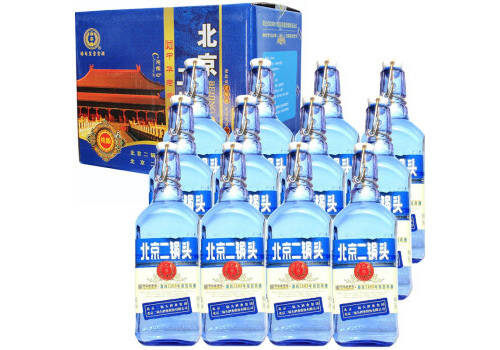 42度永丰牌北京二锅头出口型小方瓶经典蓝瓶500mlx12瓶整箱价格？