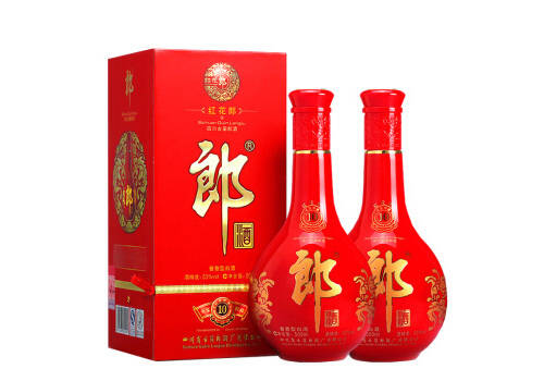 53度郎酒红花郎十（10）酱香型白酒500mlx2瓶礼盒装价格多少钱？
