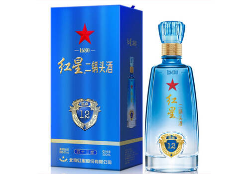 43度北京红星二锅头酒蓝盒12清香型白酒新包装500ml多少钱一瓶？