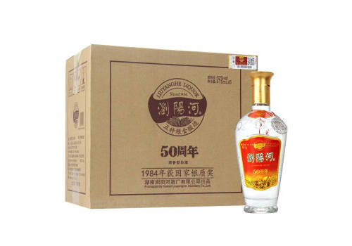 52度浏阳河50周年浓香型白酒475mlx6瓶整箱市场价多少钱？