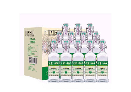 42度华都北京二锅头酒出口型国际小方瓶绿标12瓶整箱价格？