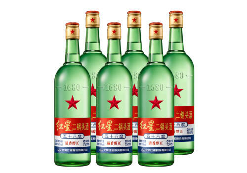 56度北京红星二锅头酒大绿瓶6瓶整箱价格？