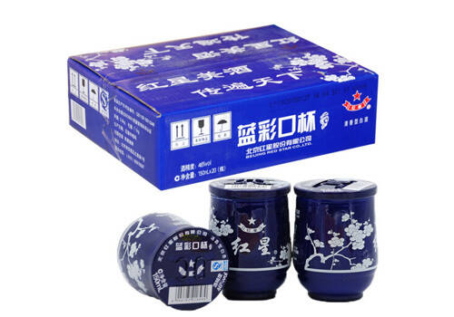 46度北京红星蓝彩口杯二锅头酒150mlx20杯整箱价格？