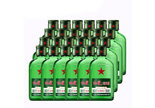 46度北京红星小绿二锅头酒100mlx24瓶整箱价格？