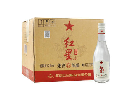 42度北京红星二锅头酒百年兼香5陈兼香型白酒12瓶整箱价格？
