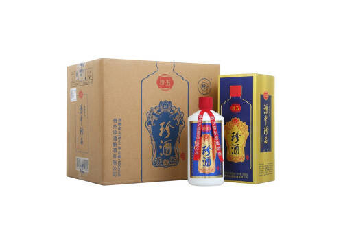 53度贵州珍酒珍五蓝装版酱香型白酒500mlx6瓶整箱价格？