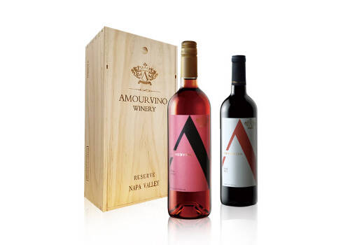 美国爱慕酒庄AMOURVINO经典A标桃红葡萄酒750mlx2瓶礼盒装价格多少钱？