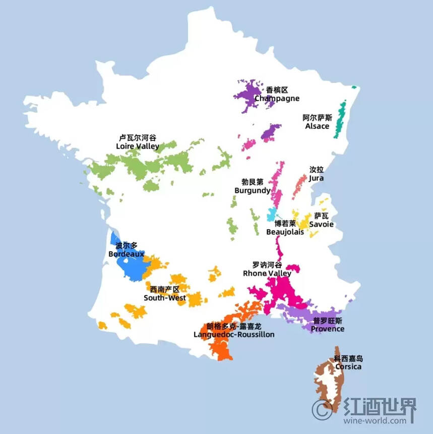 一文速览法国葡萄酒产区（法国红酒产区及等级详述）