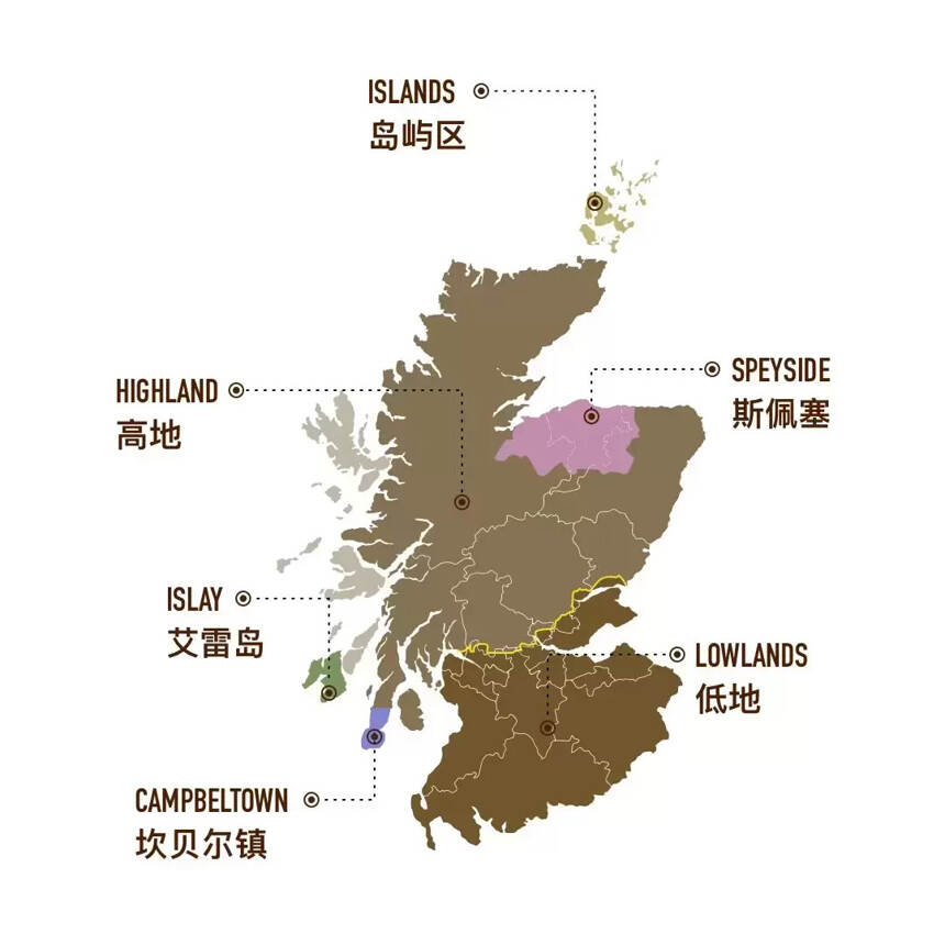 苏格兰威士忌产区详细讲解（3分钟搞懂苏格兰6大产区）