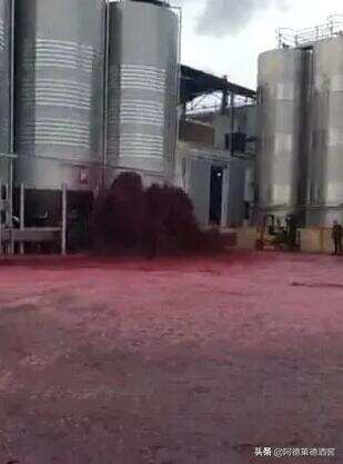 南非酿酒厂50000公升罐子倒塌，葡萄酒四处奔流