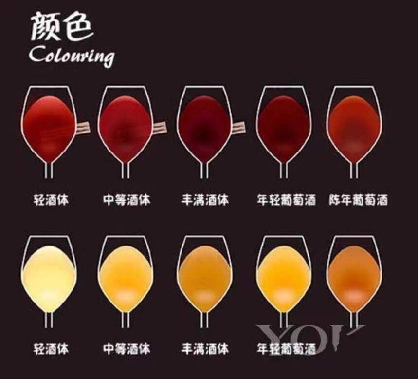 葡萄酒颜色的分辨方法