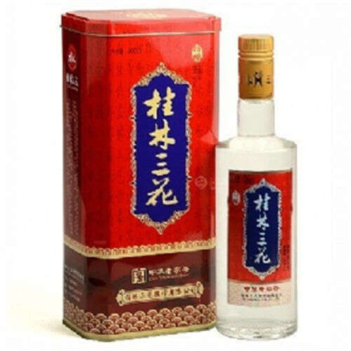 52度桂林三花铁盒特酿米香型白酒大约价格参考