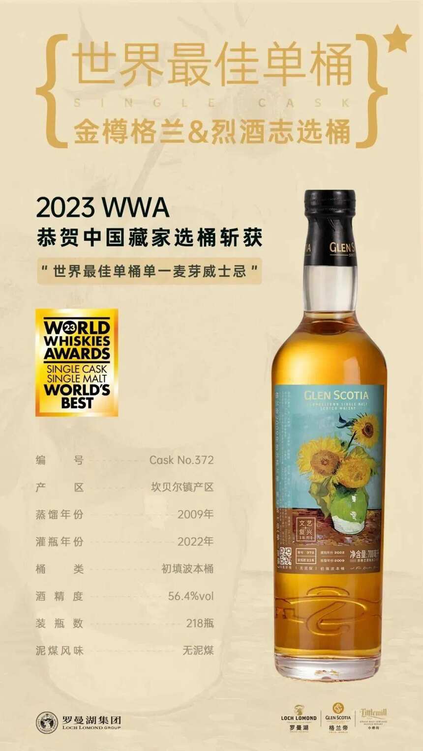 罗曼湖集团｜中国藏家选桶摘得2023WWA“世界最佳单桶”